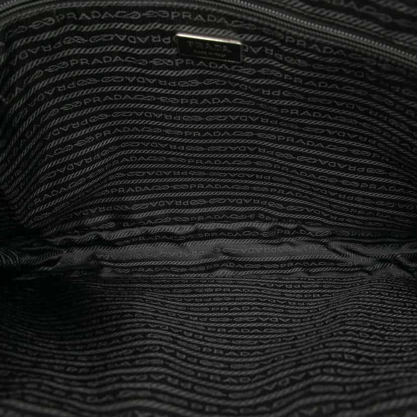 Prada Saffiano Travel Briefcase Black Leather Good condition - Model View