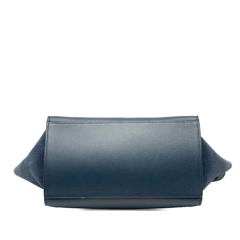 Celine Small Leather Trapeze Satchel Blue Leather Good condition - Inside View