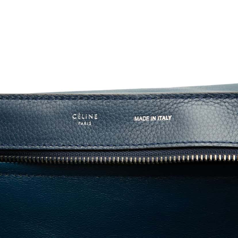 Celine Small Leather Trapeze Satchel Blue Leather Good condition - Box View