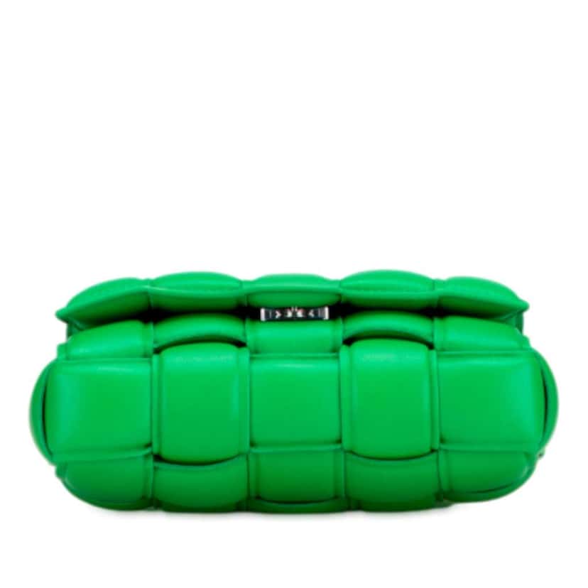 Bottega Veneta Small Nappa Intrecciato Padded Cassette Crossbody Green Leather Good condition - Inside View