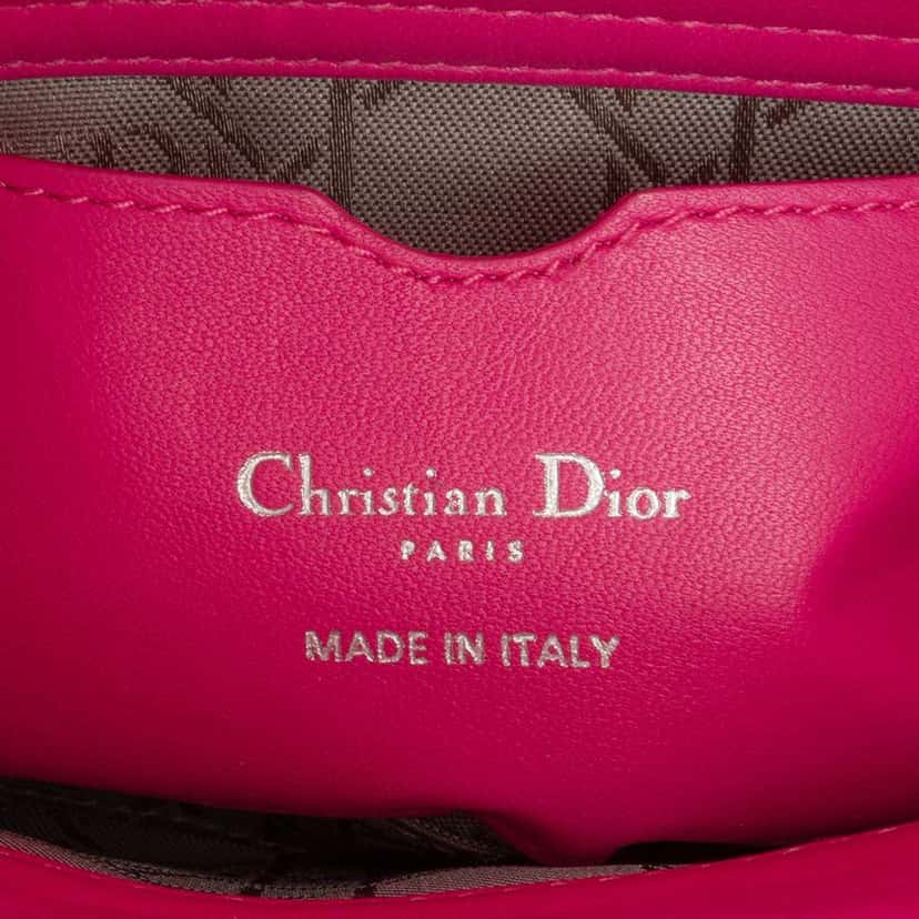 Dior Mini Lambskin Cannage Lady Dior Pink Leather Very good condition - Box View