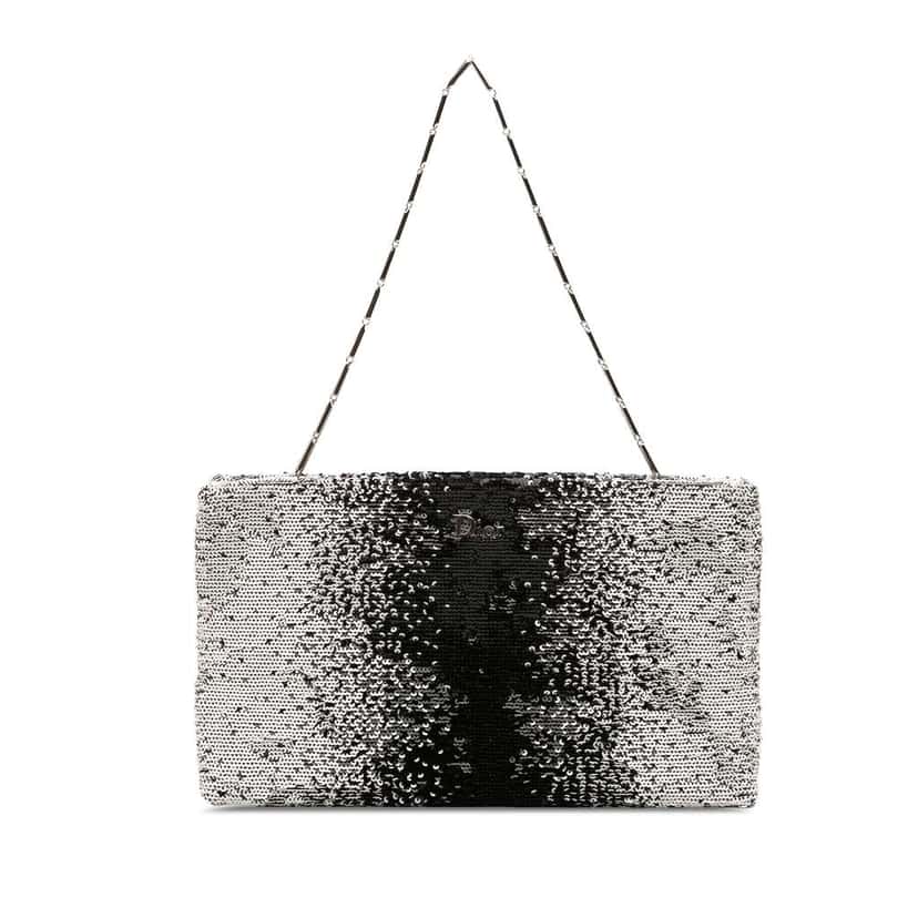 Dior Sequin Clutch Black Very good condition - Front View