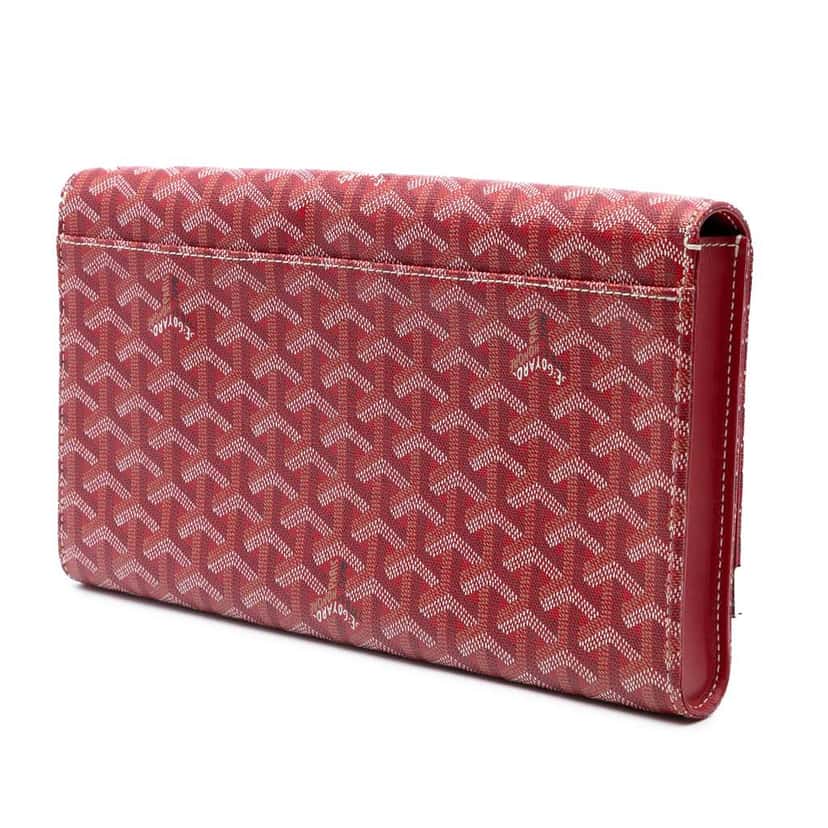 Goyard Goyardine Monte Carlo Bois Clutch Red Canvas Good condition - Back View