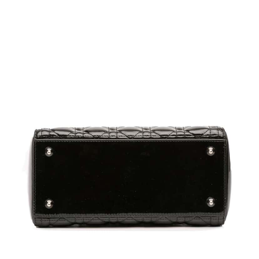 Dior Medium Patent Cannage Lady Dior Black Leather Good condition - Inside View