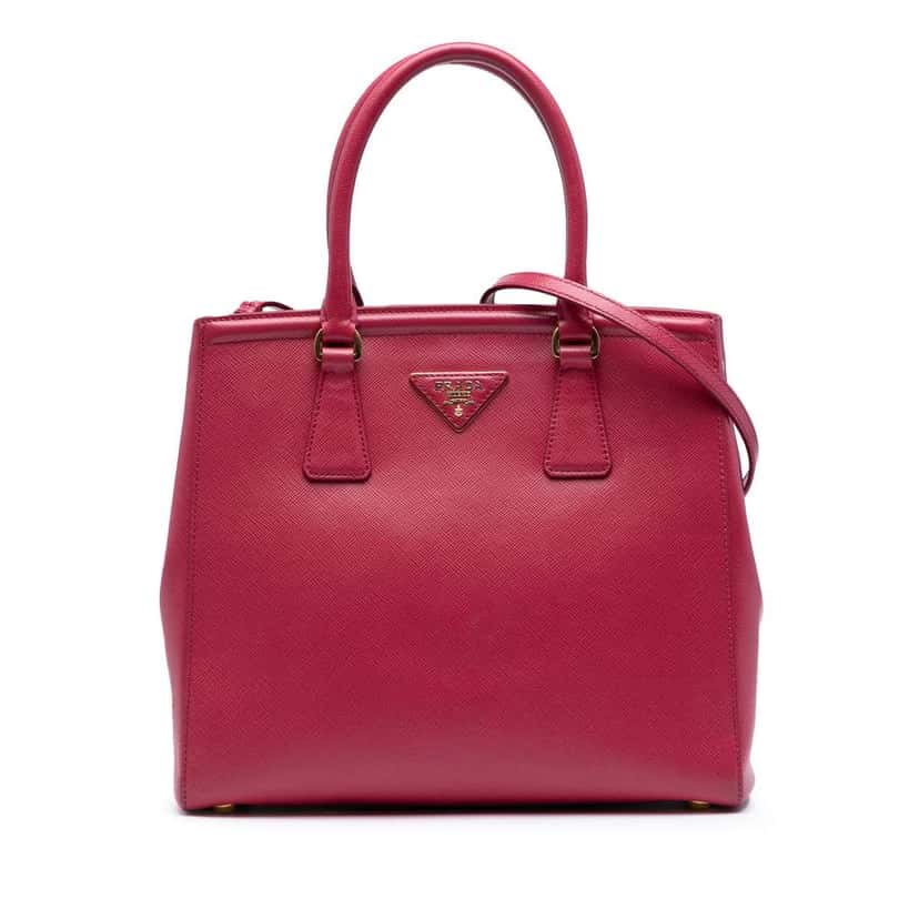 Prada Saffiano Lux Parabole Satchel Red Leather Very good condition - Front View