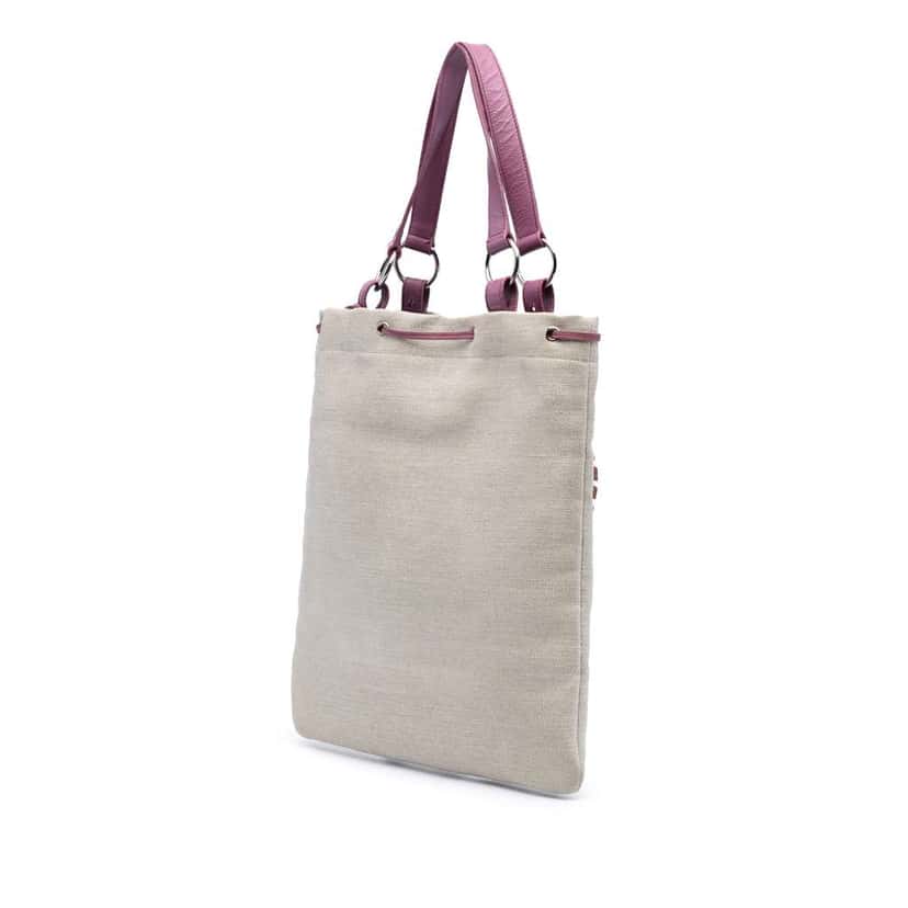 Saint Laurent Canvas Fringed Heart Applique Tote Brown Canvas Very good condition - Back View