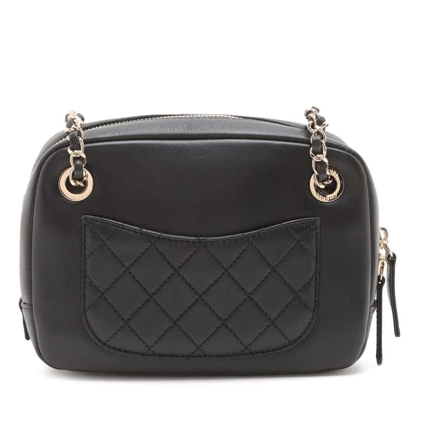 Chanel Lambskin Giant Crystal CC Camera Bag Black Leather Good condition - Back View