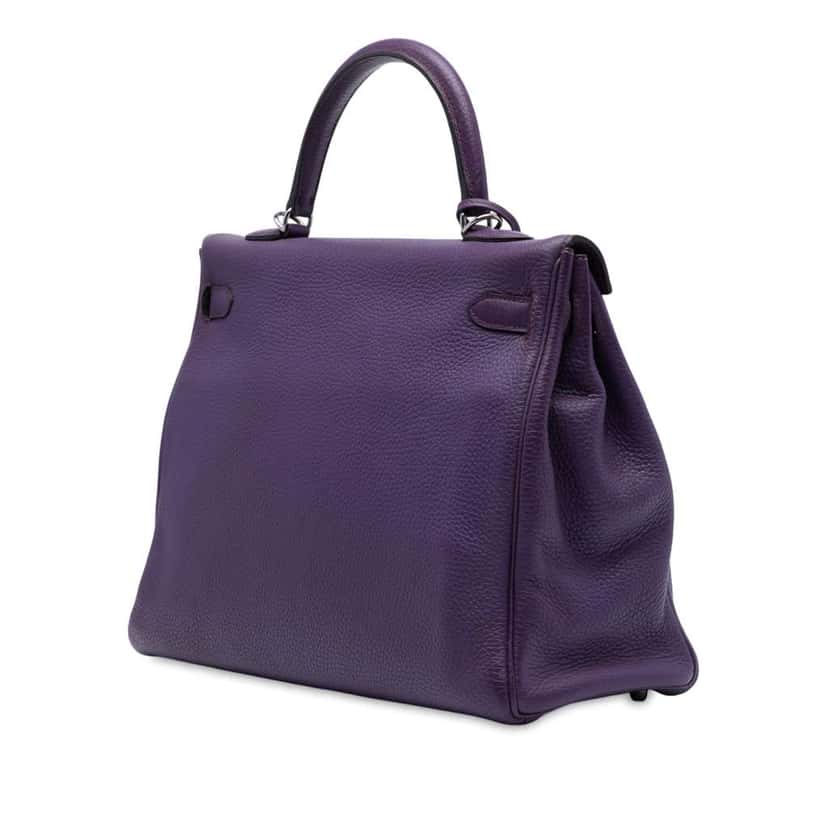 Hermès Togo Kelly II Retourne 35 Purple Leather Very good condition - Back View