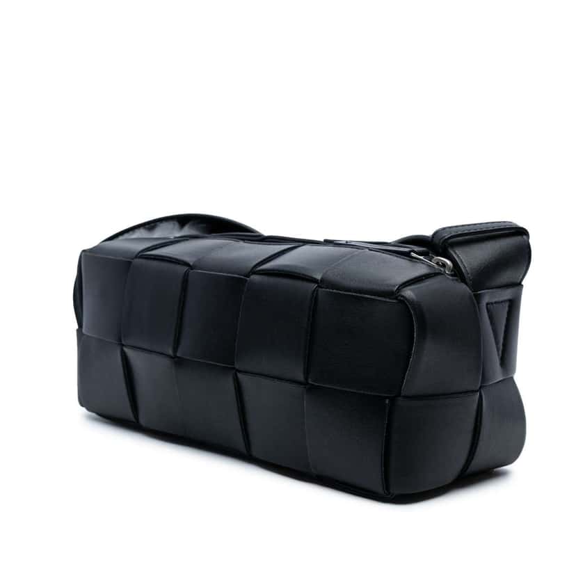 Bottega Veneta Small Lambskin Intrecciato Brick Cassette Black Leather Good condition - Back View