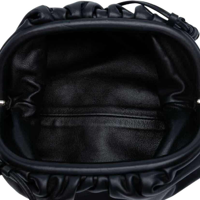 Bottega Veneta Lambskin The Mini Pouch Crossbody Black Leather Good condition - Model View