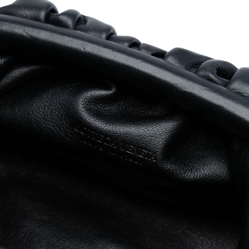 Bottega Veneta Lambskin The Mini Pouch Crossbody Black Leather Good condition - Box View
