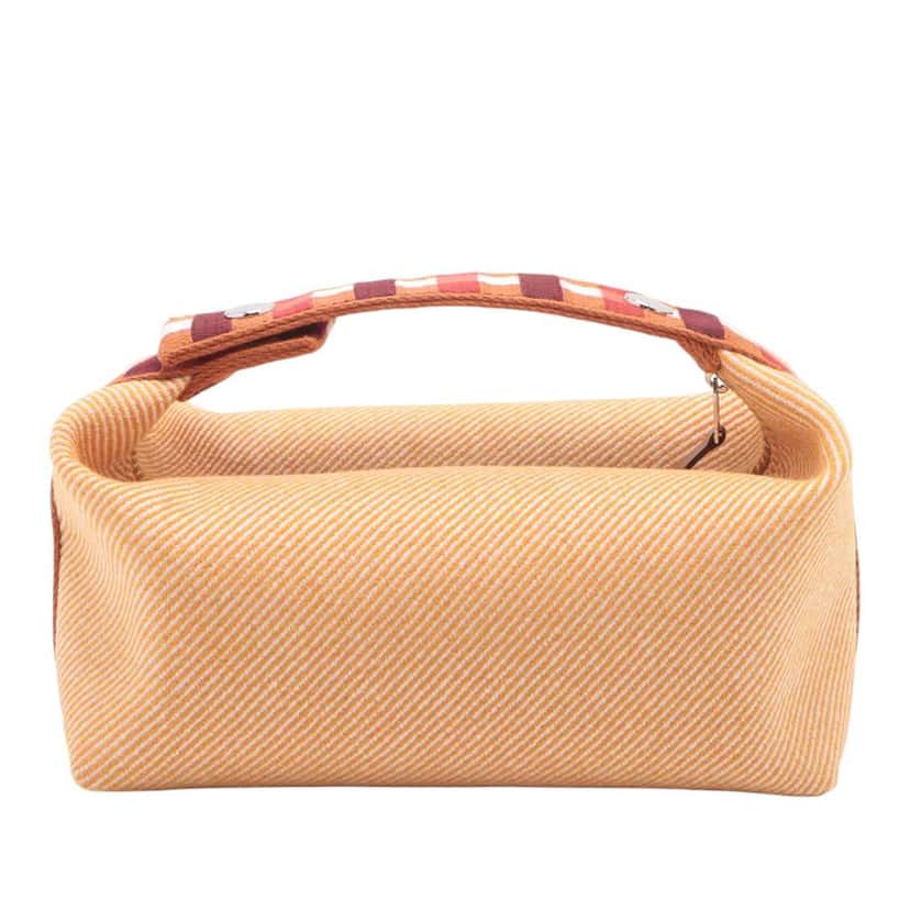 Hermès Small Wool Bride a Brac Au Carre Case Orange Wool Very good condition - Back View