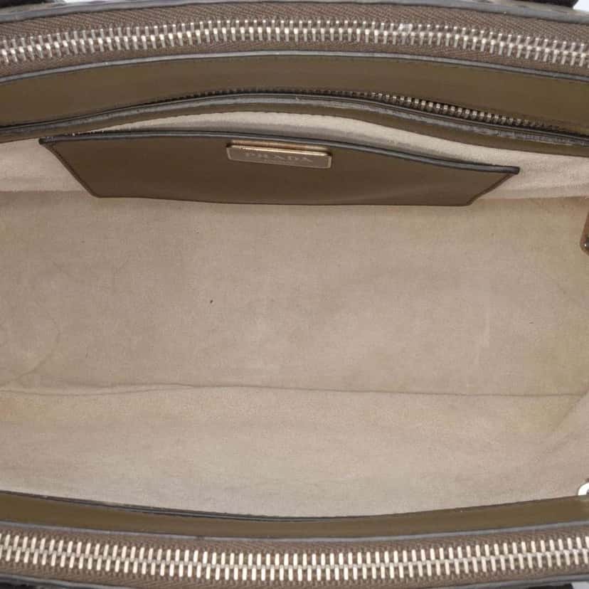 Prada Medium City Calf Hand Stitched Galleria Double Zip Satchel Brown Leather Good condition - Model View