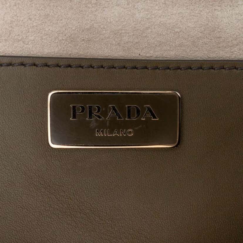 Prada Medium City Calf Hand Stitched Galleria Double Zip Satchel Brown Leather Good condition - Box View