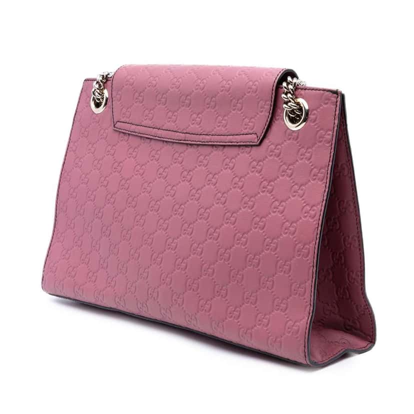 Gucci Large Guccissima Emily Shoulder Bag Pink Leather Good condition - Back View