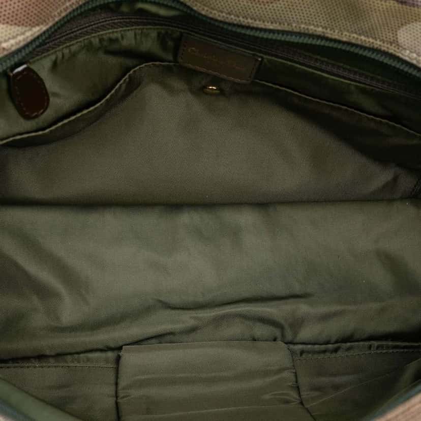 Dior Camouflage Coated Canvas Double Saddle Bowler Bag Green Canvas Good condition - Model View