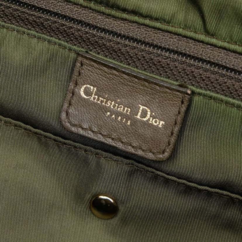 Dior Camouflage Coated Canvas Double Saddle Bowler Bag Green Canvas Good condition - Box View