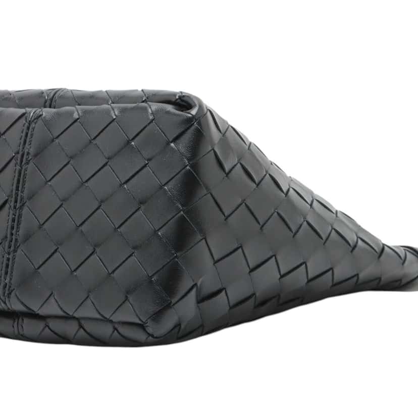Bottega Veneta Medium Nappa Intrecciato Flip Flap Pouch Black Leather Good condition - Box View