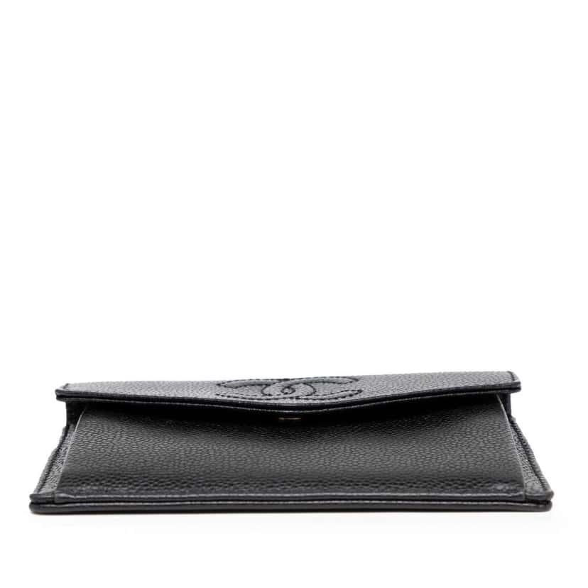 Chanel CC Caviar Envelope Wallet Black Leather Good condition - Inside View