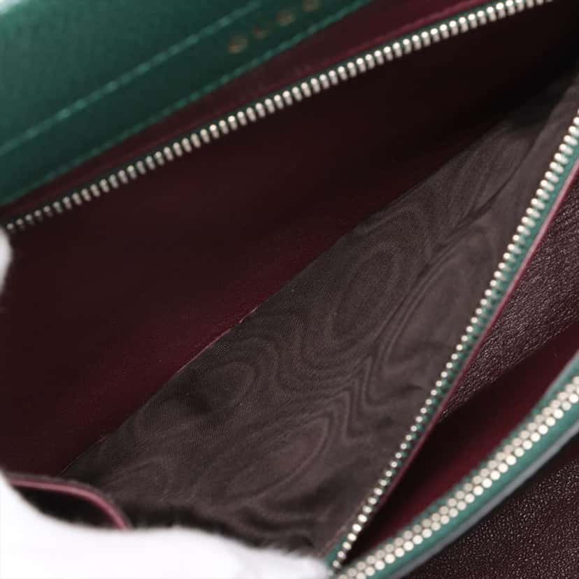 Gucci Small Grained Calfskin Zumi Top Handle Bag Green Leather Good condition - Model View