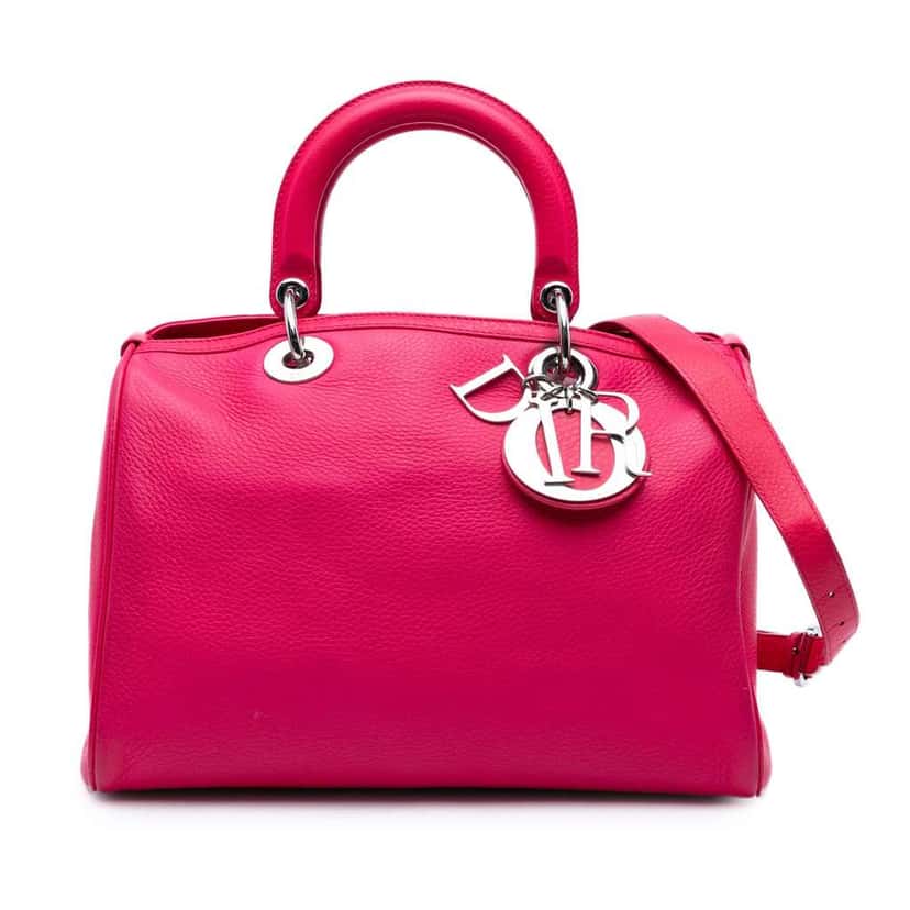 Dior Medium Leather Diorissimo Satchel Pink Leather Good condition - Front View