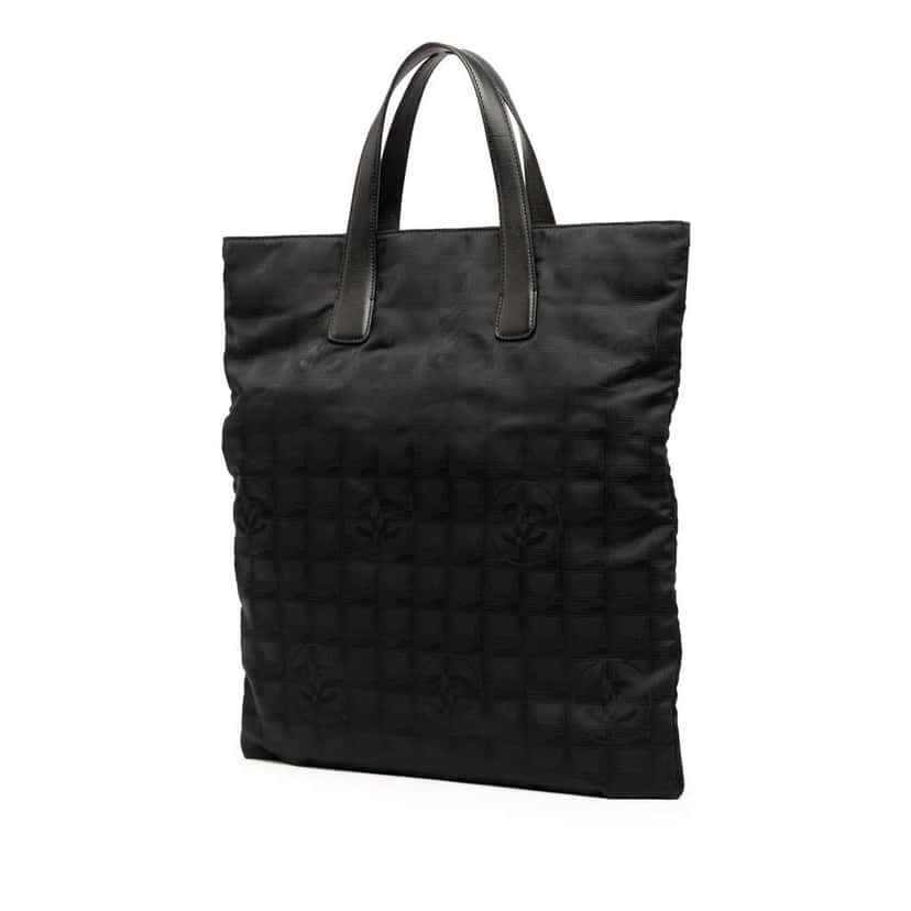 Chanel New Travel Line Nylon Tote Black Good condition - Back View