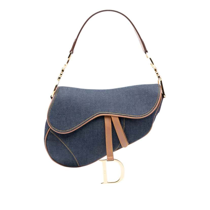 Dior Denim Saddle Bag Blue Denim Good condition - Front View