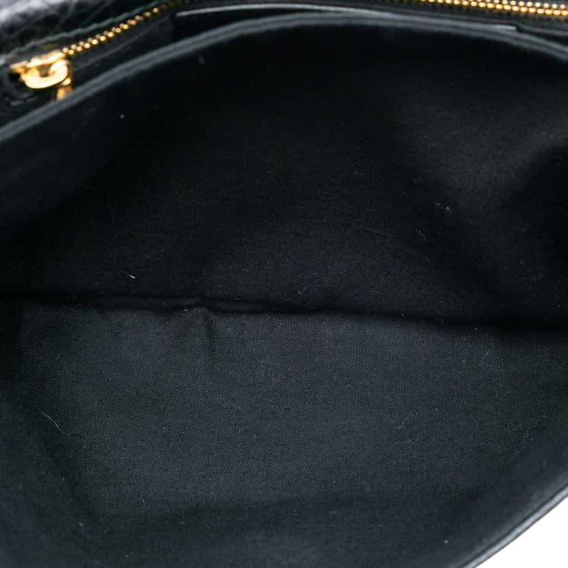 Balenciaga Lambskin Motocross Giant 12 Envelope Clutch Black Leather Good condition - Model View
