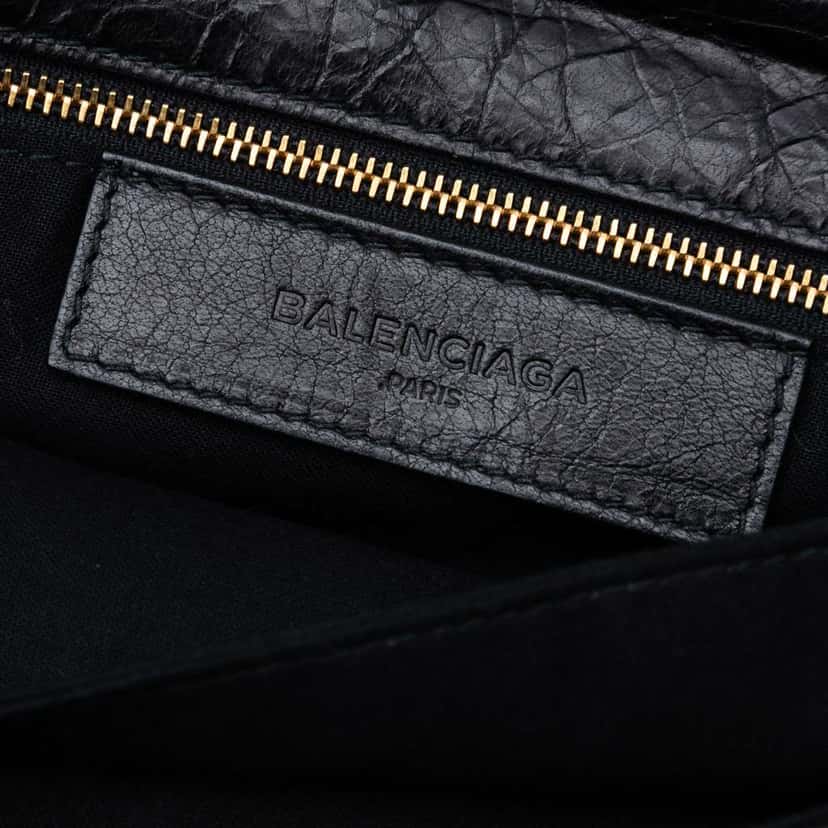 Balenciaga Lambskin Motocross Giant 12 Envelope Clutch Black Leather Good condition - Box View