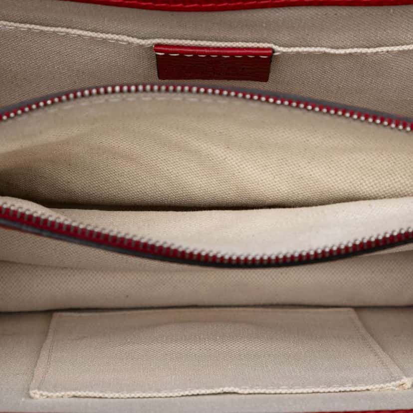 Gucci Medium Bamboo Dionysus Web Satchel Red Leather Good condition - Model View