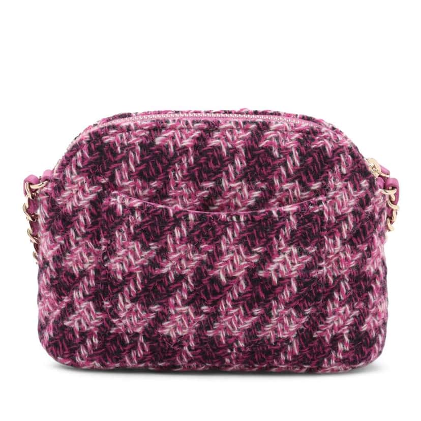 Chanel CC Tweed Houndstooth Clutch On Chain Purple Tweed Very good condition - Back View