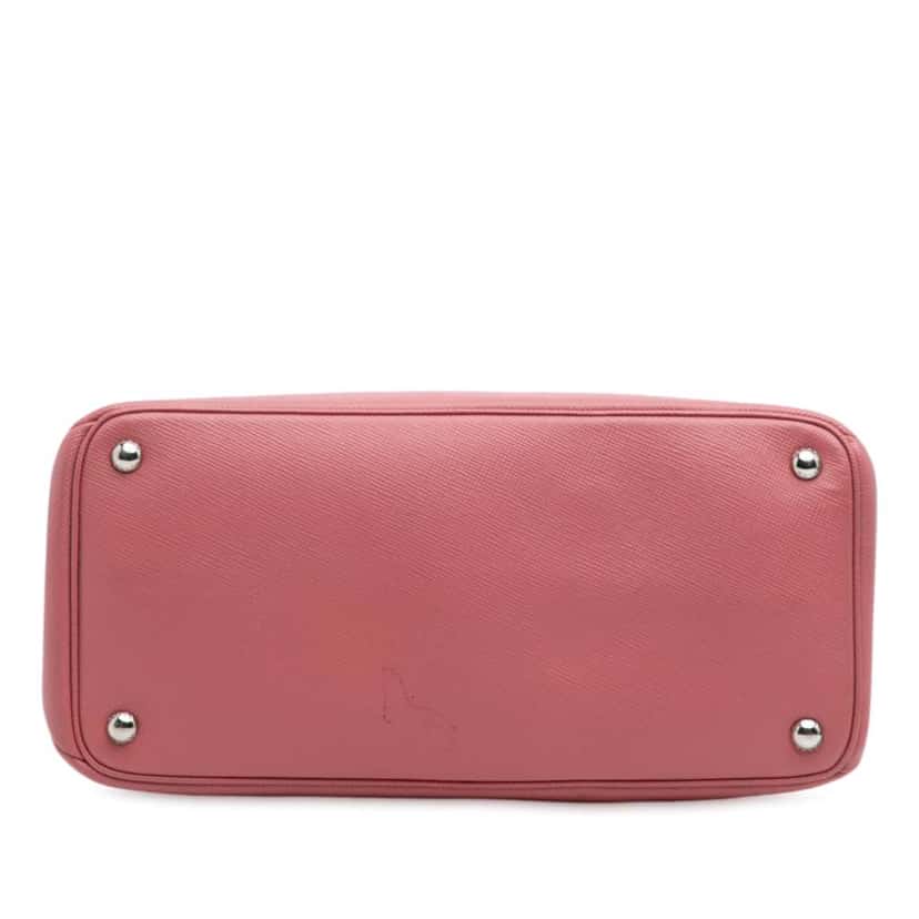 Prada Saffiano Cuir Turnlock Twin Satchel Pink Leather Good condition - Inside View