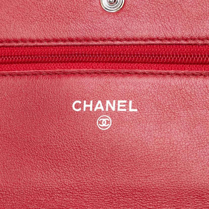 Chanel CC Caviar Wallet On Chain Red Leather Very good condition - Box View