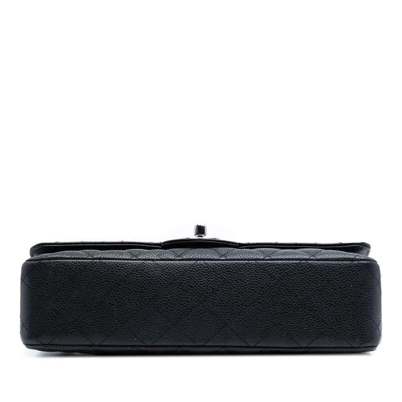 Chanel Medium Classic Caviar Double Flap Black Leather Good condition - Inside View