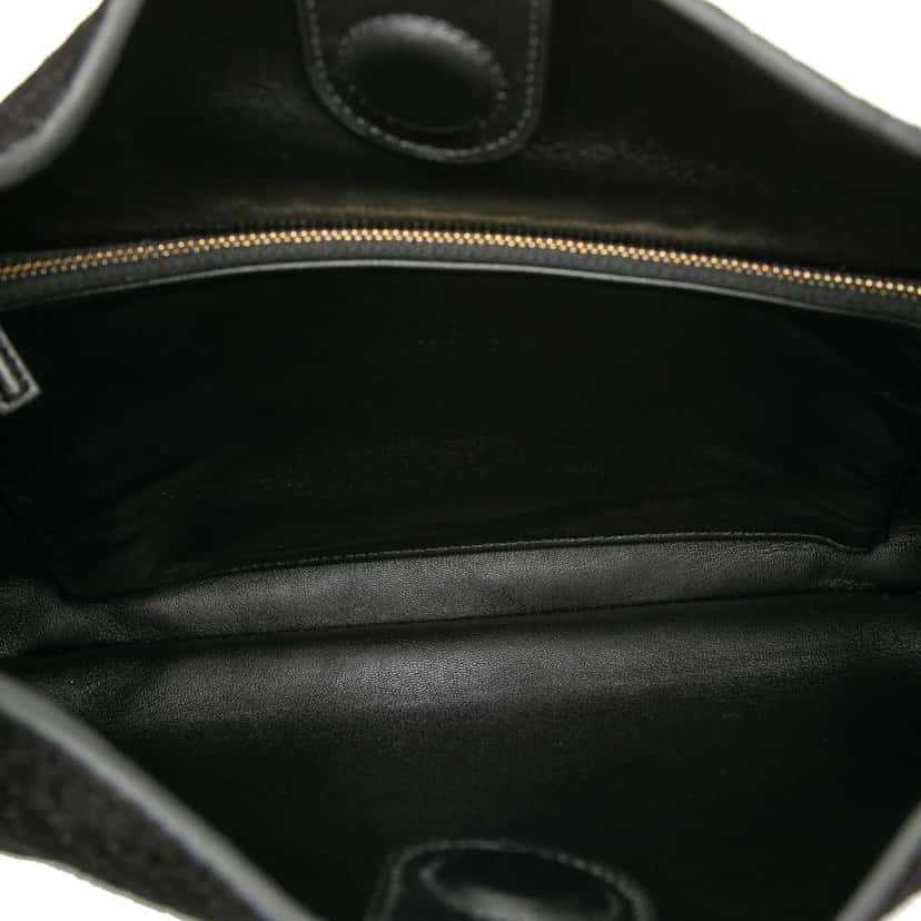 Gucci Micro GG Suede Gucci B Shoulder Bag Black Leather Good condition - Model View