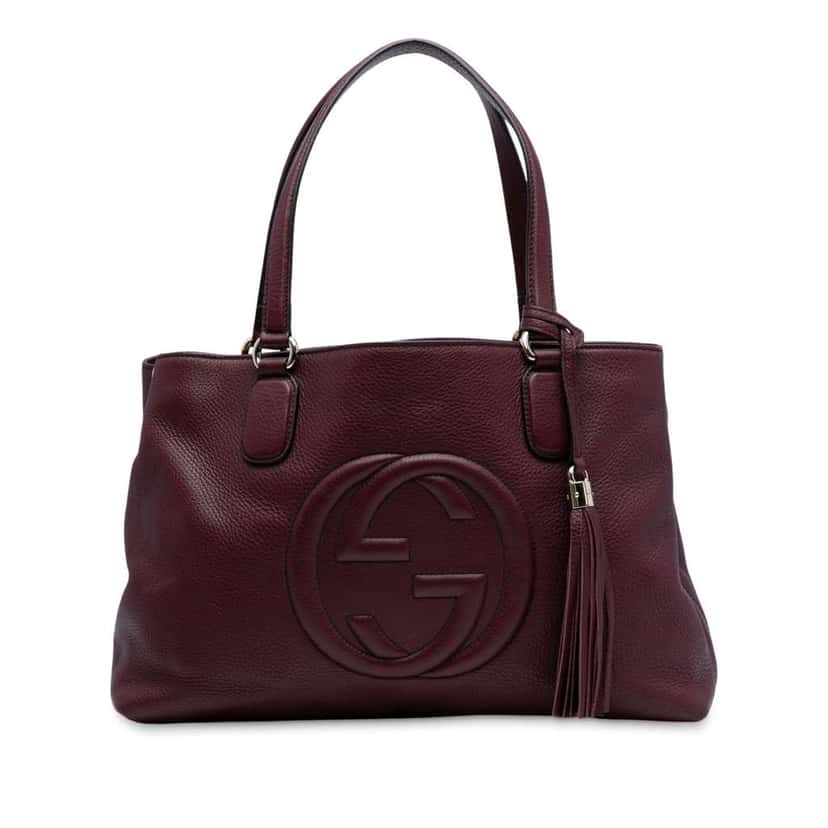 Gucci Medium Leather Soho Working Satchel Red Leather Good condition - Front View