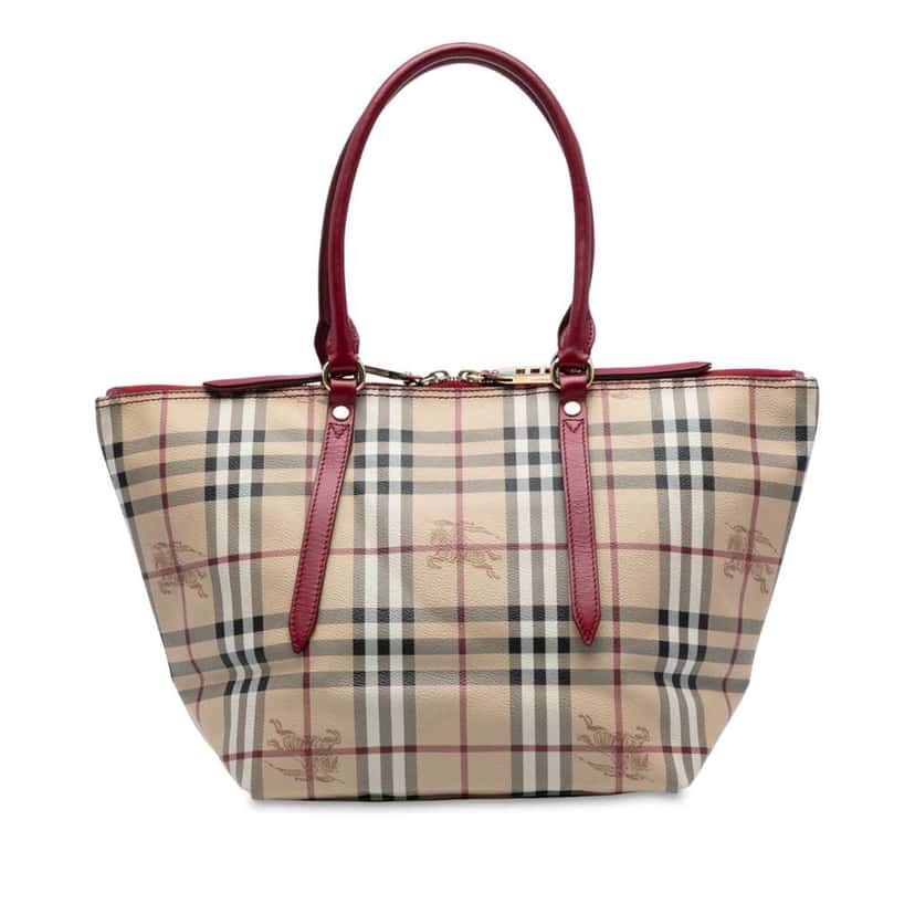 Burberry Small Haymarket Check Coated Canvas Salisbury Tote Brown Canvas Good condition - Front View