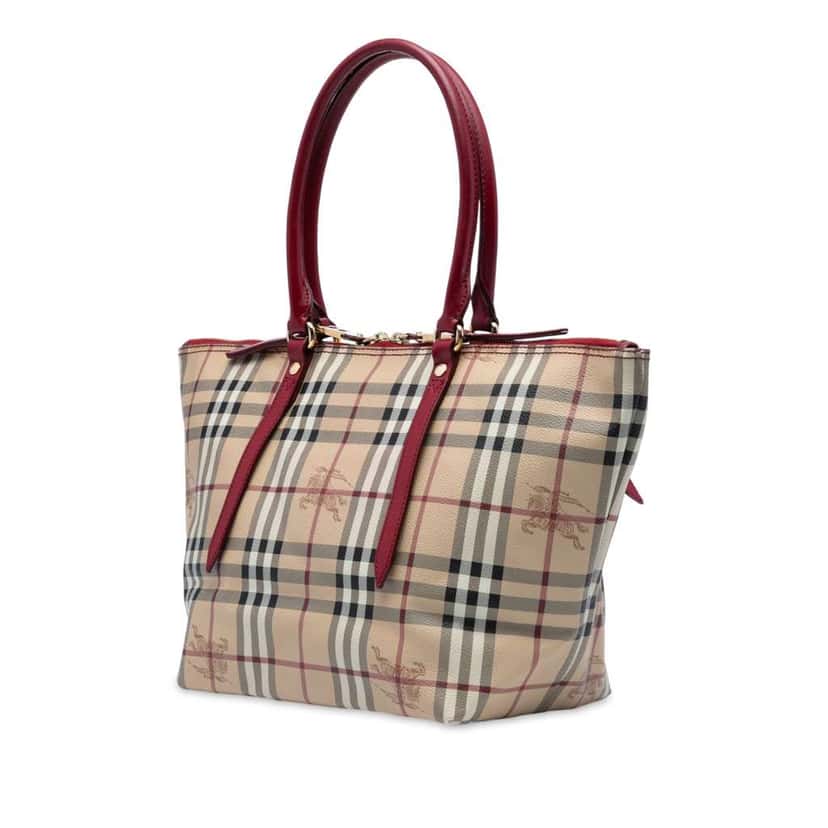 Burberry Small Haymarket Check Coated Canvas Salisbury Tote Brown Canvas Good condition - Back View