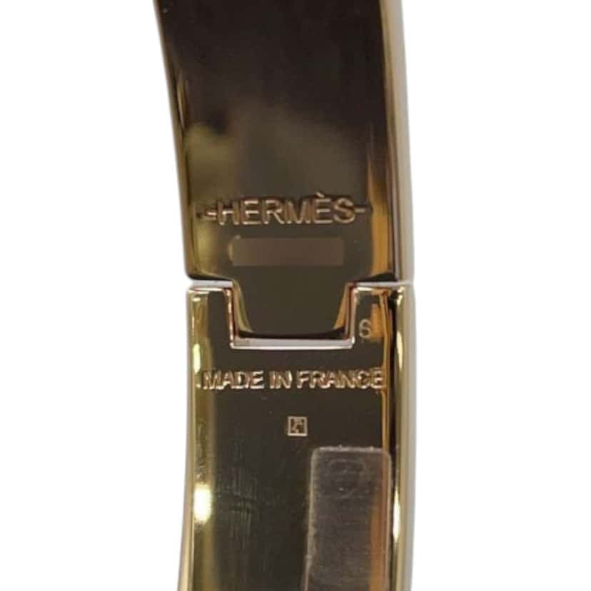 Hermès Narrow Enamel L Epopee d Hermes Clic H Bracelet PM Grey Good condition - Box View