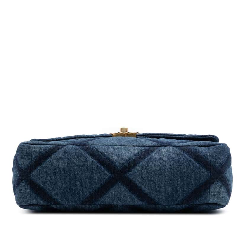 Chanel Large Denim 19 Flap Blue Denim Good condition - Inside View