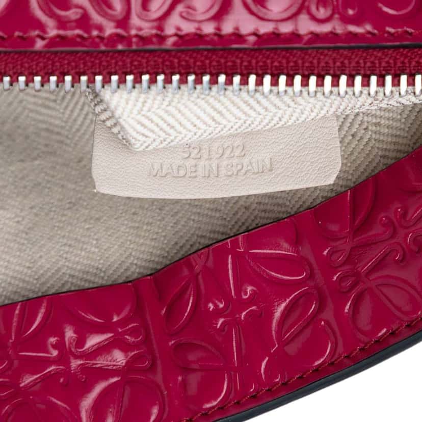 Loewe Embossed Calfskin Anagram Repeat T Pouch Pink Leather Good condition - Box View