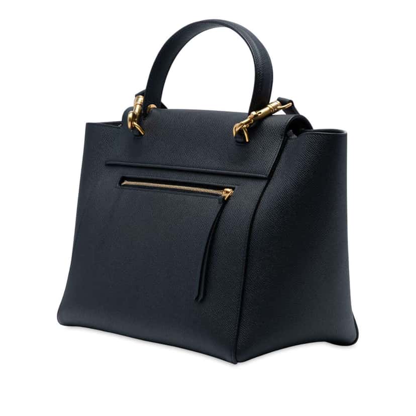 Celine Mini Grained Calfskin Belt Bag Black Leather Good condition - Back View
