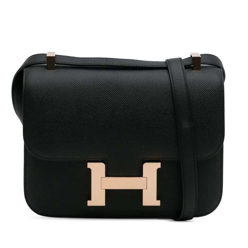 Hermès Epsom Constance 24 Black Leather Good condition - Front View