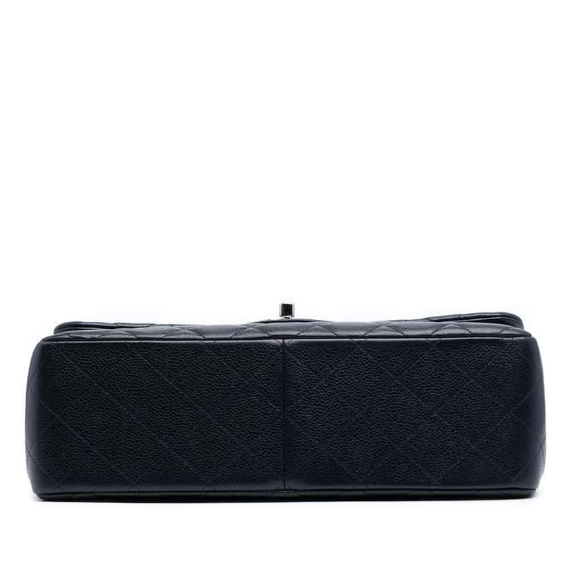 Chanel Jumbo Classic Caviar Double Flap Blue Leather Good condition - Inside View