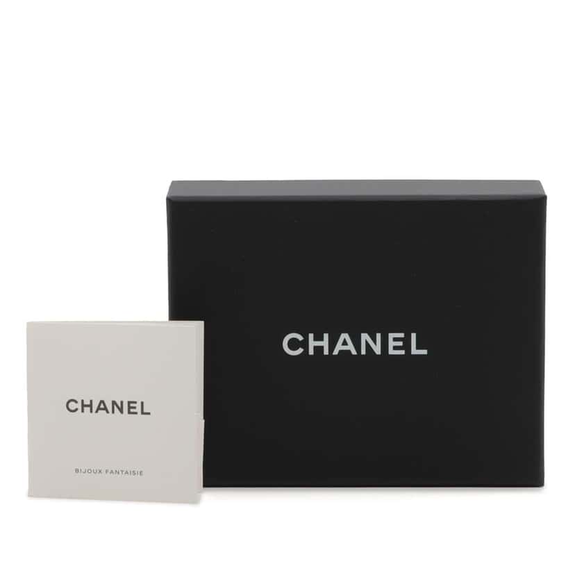 Chanel Gold Plated Glitter Enamel CC Star Pendant Necklace Gold Metal Good condition - Box View