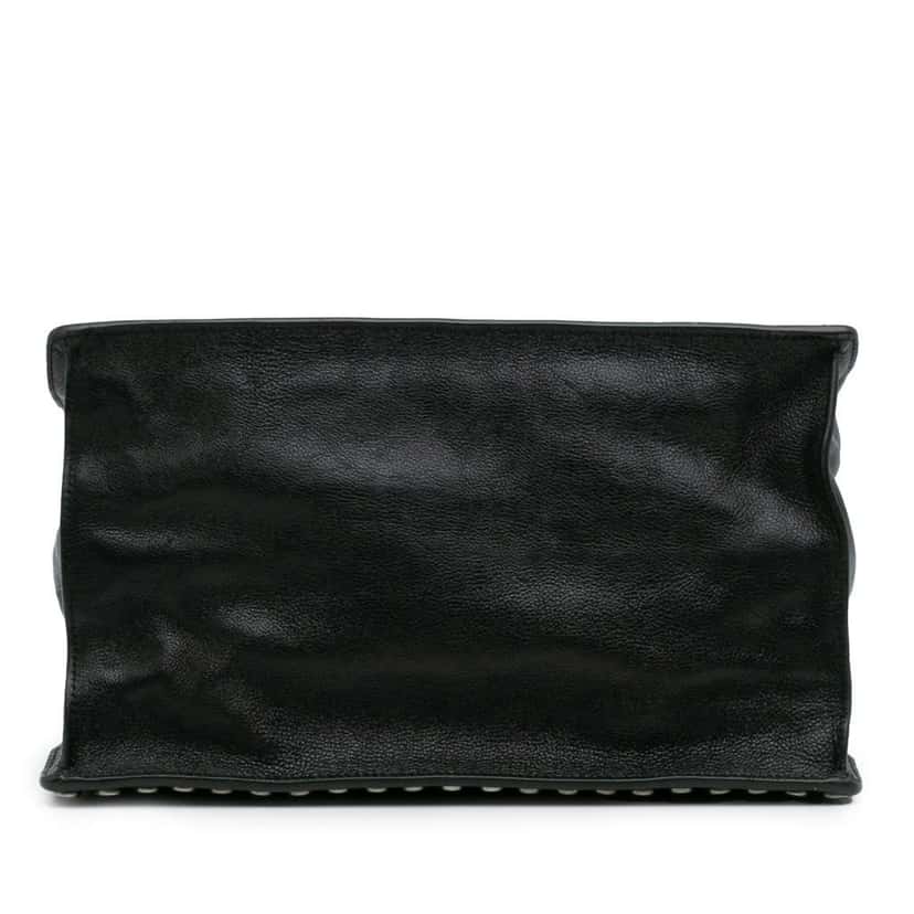 Prada Glace Calf Studded Etiquette Tote Black Leather Good condition - Inside View
