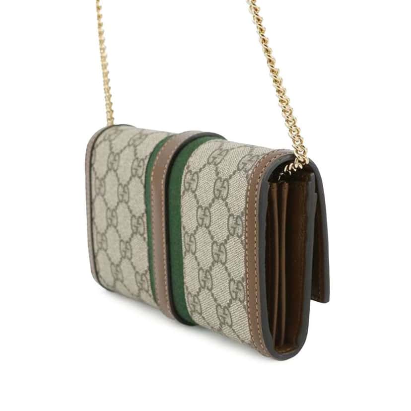 Gucci GG Supreme Jackie 1961 Wallet On Chain Brown Canvas Good condition - Back View
