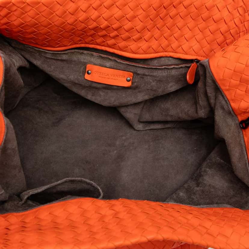 Bottega Veneta Large Nappa Intrecciato Cesta Tote Orange Leather Good condition - Model View