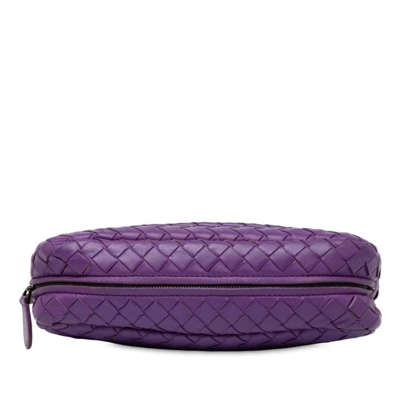 Bottega Veneta Mini Nappa Intrecciato Expandable Chain Flap Crossbody Purple Leather Good condition - Inside View