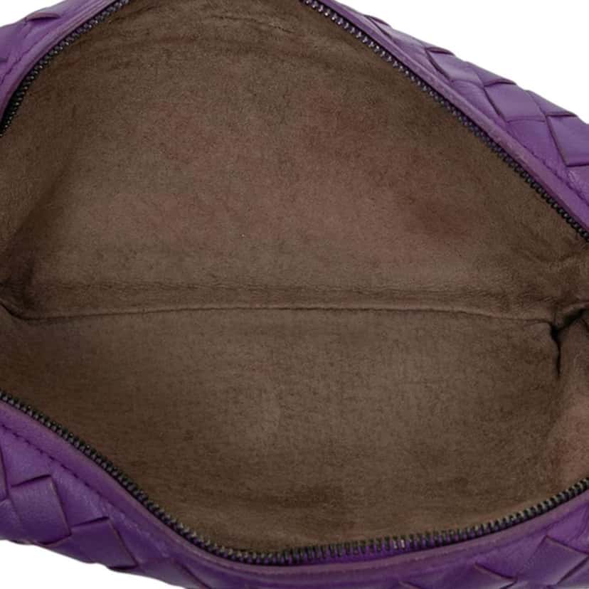 Bottega Veneta Mini Nappa Intrecciato Expandable Chain Flap Crossbody Purple Leather Good condition - Model View